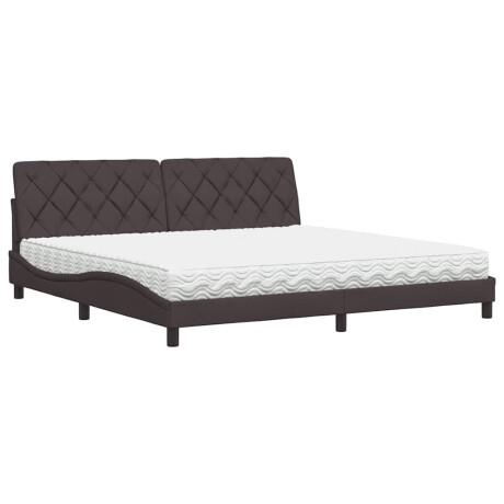 vidaXL Bed met matras stof donkerbruin 200x200 cm afbeelding2 - 1