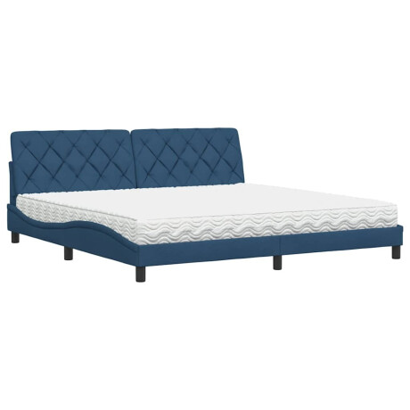 vidaXL Bed met matras stof blauw 200x200 cm afbeelding2 - 1
