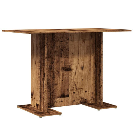 vidaXL Eettafel 110x60x75 cm bewerkt hout oud houtkleurig afbeelding2 - 1