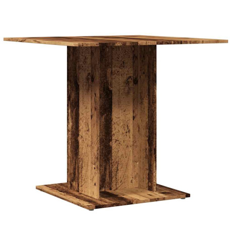 vidaXL Eettafel 80x80x75 cm bewerkt hout oud houtkleurig afbeelding2 - 1