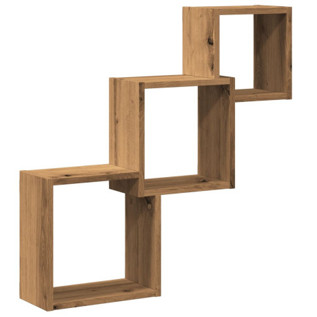 vidaXL Wandplanken kubus 68x15x68cm bewerkt hout artisanaal eikenkleur afbeelding2 - 1