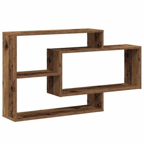 vidaXL Wandschap 104x20x58,5 cm bewerkt hout oud houtkleurig afbeelding2 - 1
