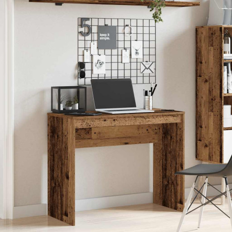 vidaXL Bureau 90x40x72 cm bewerkt hout oud houtkleurig afbeelding2 - 1