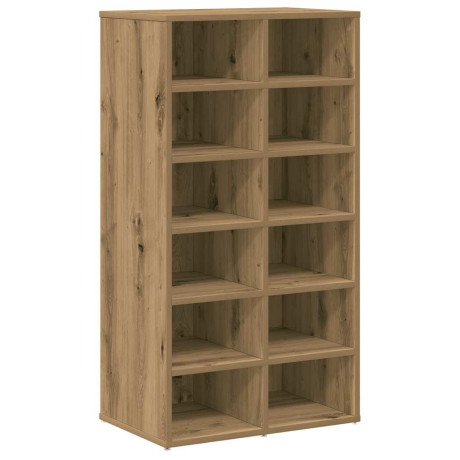 vidaXL Schoenenrek 54x34x100,5 cm bewerkt hout artisanaal eikenkleur afbeelding2 - 1