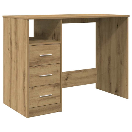 vidaXL Bureau 102x76x50 cm bewerkt hout artisanaal eikenkleur afbeelding2 - 1