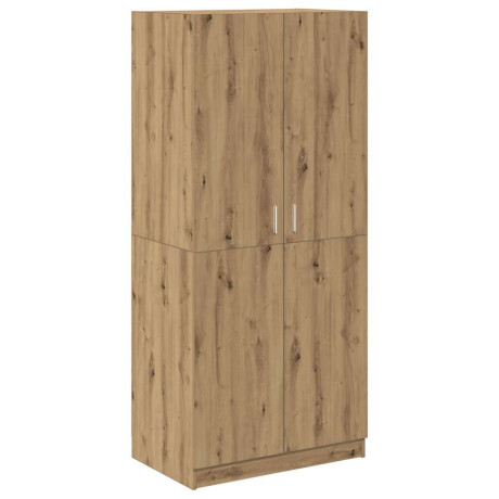 vidaXL Kledingkast 80x52x180 cm bewerkt hout artisanaal eikenkleurig afbeelding2 - 1