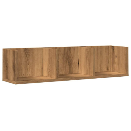 vidaXL CD-wandschap 75x18x18 cm bewerkt hout artisanaal eikenkleurig afbeelding2 - 1