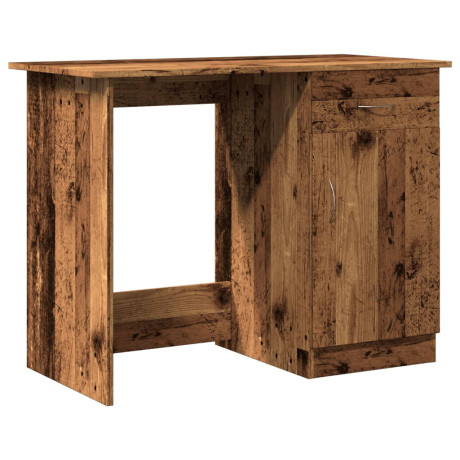 vidaXL Bureau 100x50x76 cm bewerkt hout oud houtkleurig afbeelding2 - 1