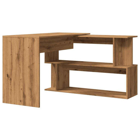 vidaXL Hoekbureau 200,5x50x76 cm bewerkt hout artisanaal eikenkleur afbeelding2 - 1