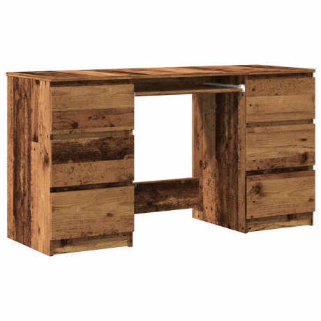 vidaXL Schrijftafel 140x50x77 cm bewerkt hout oud houtkleurig afbeelding2 - 1
