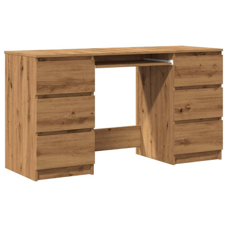 vidaXL Bureau 140x50x77 cm bewerkt hout artisanaal eikenkleur afbeelding2 - 1