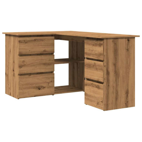 vidaXL Hoekbureau 145x100x76 cm bewerkt hout artisanaal eikenkleur afbeelding2 - 1