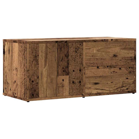 vidaXL Tv-meubel 80x34x35,5 cm bewerkt hout oud houtkleurig afbeelding2 - 1