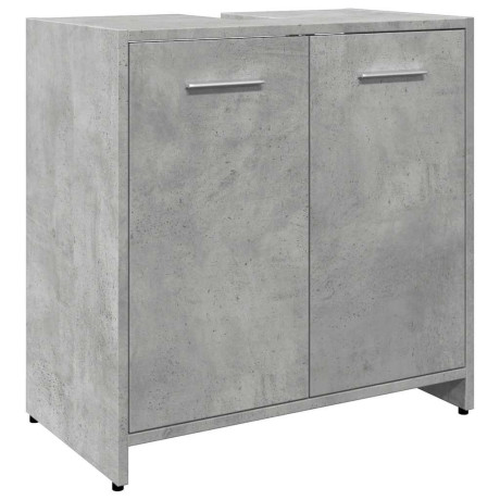 vidaXL Wastafelkast 60x33x60 cm bewerkt hout betongrijs afbeelding2 - 1
