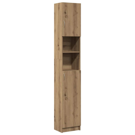 vidaXL Badkamerkast 32x25,5x190cm bewerkt hout artisanaal eikenkleurig afbeelding2 - 1