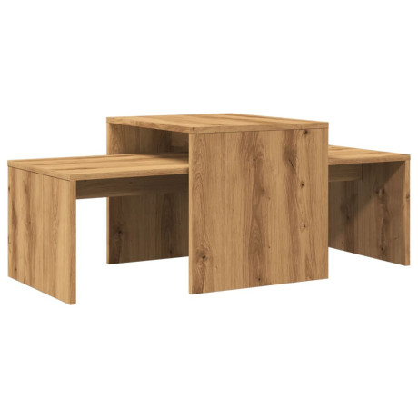 vidaXL Salontafel 100x48x40 cm bewerkt hout artisanaal eikenkleurig afbeelding2 - 1