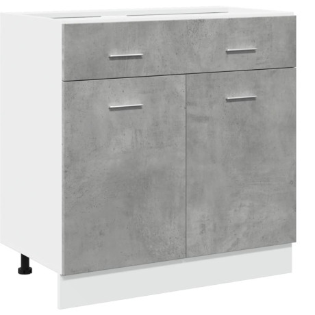 vidaXL Onderkast met lade Lyon 80x46x81,5 cm bewerkt hout betongrijs afbeelding2 - 1