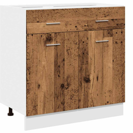 vidaXL Onderkast met lade Lyon 80x46x81,5 cm bewerkt hout oud houtkleurig afbeelding2 - 1