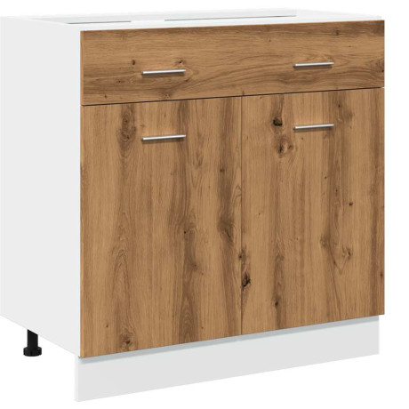vidaXL Onderkast met lade Lyon 80x46x81,5 cm bewerkt hout artisanaal eiken afbeelding2 - 1