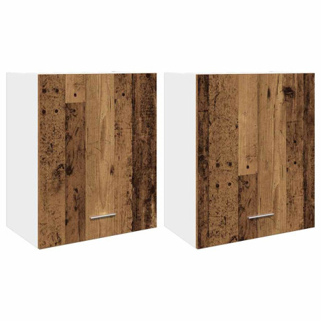 vidaXL Hangkasten 2 st 50x31x60 cm bewerkt hout oud houtkleurig afbeelding2 - 1