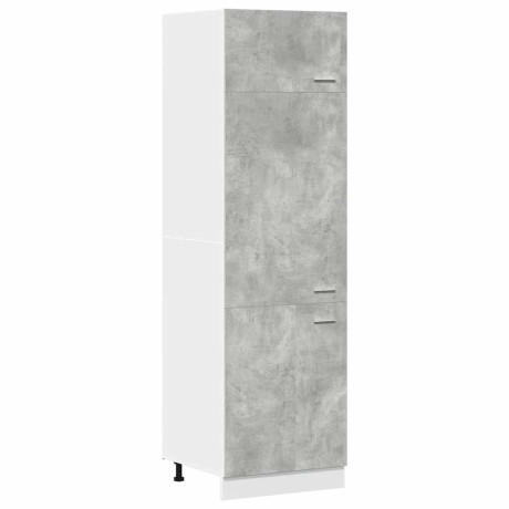 vidaXL Ombouwkast voor koelkast Lyon 60x57x207 cm bewerkt hout betongrijs afbeelding2 - 1