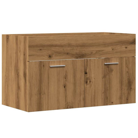 vidaXL Wastafelkast 80x38,5x46 cm bewerkt hout artisanaal eikenkleur afbeelding2 - 1
