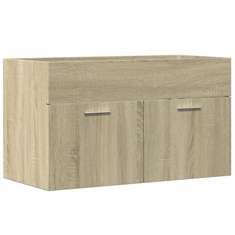 vidaXL Wastafelkast 90x38,5x46 cm bewerkt hout sonoma eikenkleurig afbeelding2 - 1