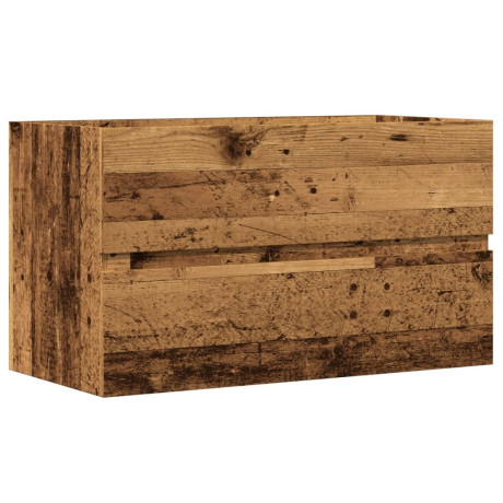 vidaXL Badkamerwandkast 80x38,5x45 cm bewerkt hout oud houtkleurig afbeelding2 - 1