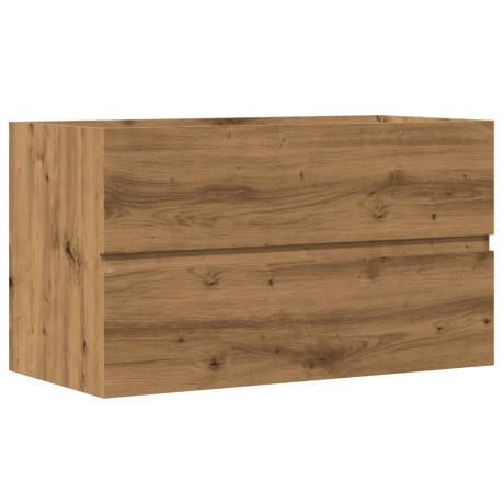 vidaXL Badkamerwandkast 80x38,5x45 cm bewerkt hout artisanaal eiken afbeelding2 - 1