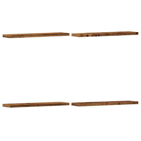 vidaXL Wandschappen 4 st 40x10x1,5 cm bewerkt hout oud houtkleurig afbeelding2 - 1