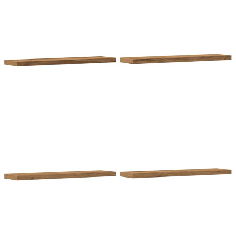 vidaXL Wandschappen 4 st 40x10x1,5 cm bewerkt hout artisanaal eiken afbeelding2 - 1