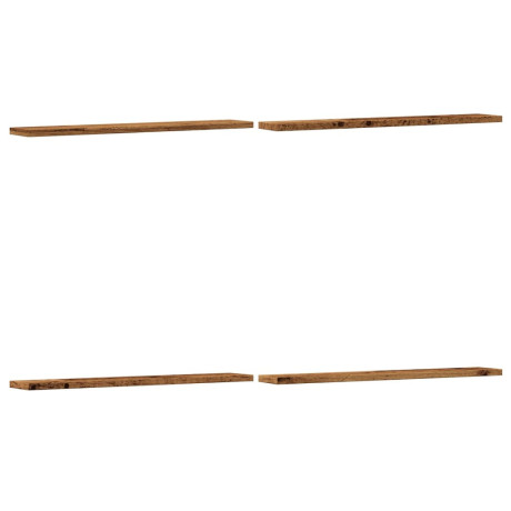 vidaXL Wandschappen 4 st 60x20x1,5 cm bewerkt hout oud houtkleurig afbeelding2 - 1
