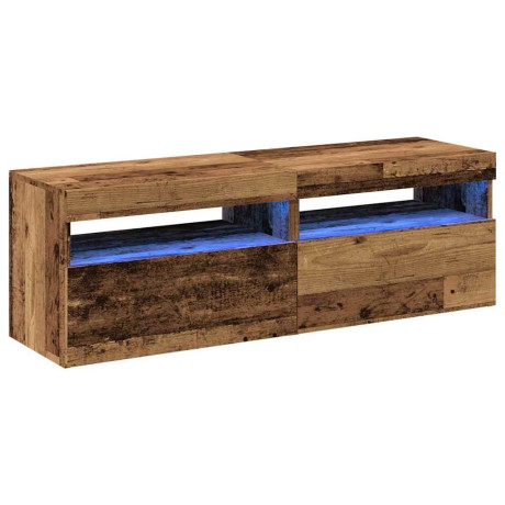 vidaXL Tv-meubels met LED-verlichting 2 st bewerkt hout oud hout afbeelding2 - 1
