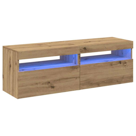 vidaXL Tv-meubels met LED 2 st bewerkt hout artisanaal eiken afbeelding2 - 1
