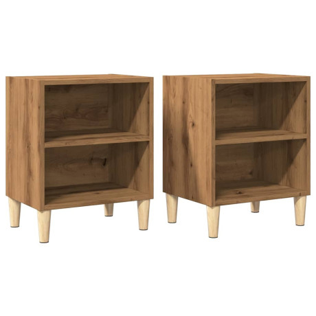 vidaXL Nachtkastjes 2 st 40x30x50cm bewerkt hout artisanaal eikenkleur afbeelding2 - 1