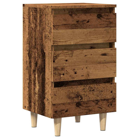 vidaXL Nachtkastje 40x35x69 cm bewerkt hout oud houtkleurig afbeelding2 - 1
