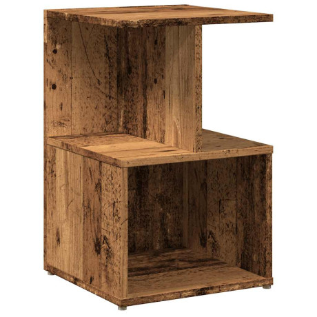 vidaXL Nachtkastje 35x35x55 cm bewerkt hout oud houtkleurig afbeelding2 - 1