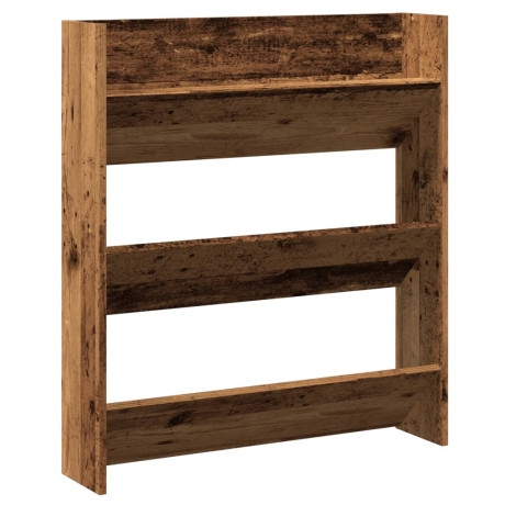 vidaXL Wandschoenenkast 80x18x90 cm bewerkt hout oud houtkleurig afbeelding2 - 1