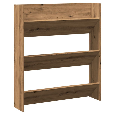 vidaXL Wandschoenenkast 80x18x90 cm bewerkt hout artisanaal eikenkleur afbeelding2 - 1