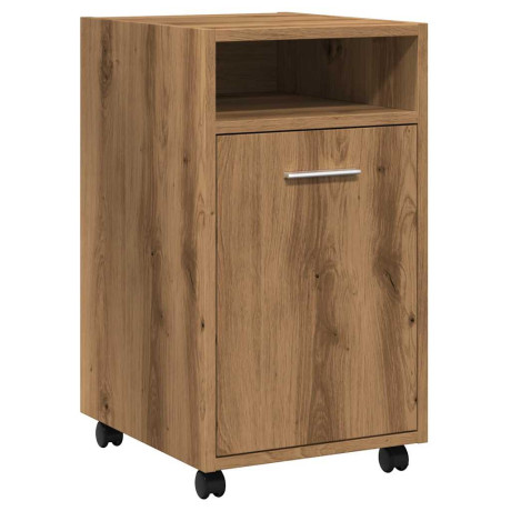 vidaXL Kast met wielen 33x38x60 cm bewerkt hout artisanaal eikenkleur afbeelding2 - 1