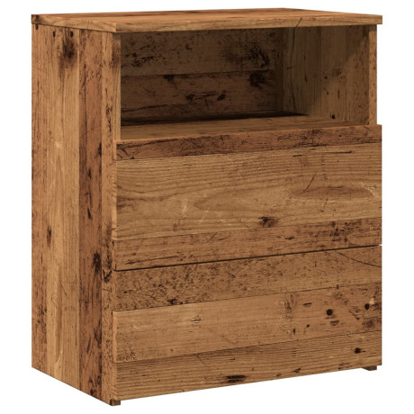 vidaXL Nachtkastje 50x32x60 cm bewerkt hout oud houtkleurig afbeelding2 - 1