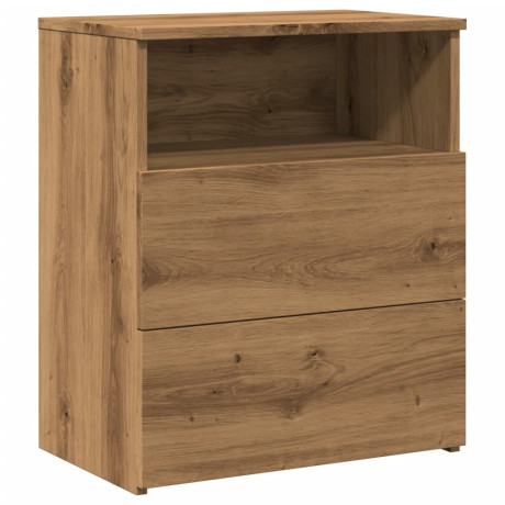 vidaXL Nachtkastje 50x32x60 cm bewerkt hout artisanaal eikenkleurig afbeelding2 - 1
