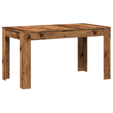 vidaXL Eettafel 140x74,5x76 cm bewerkt hout oud houtkleurig afbeelding2 - 1