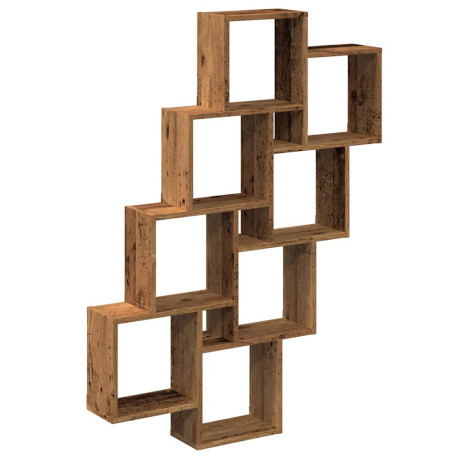 vidaXL Wandschap kubus 90x15x119,5 cm bewerkt hout oud houtkleurig afbeelding2 - 1