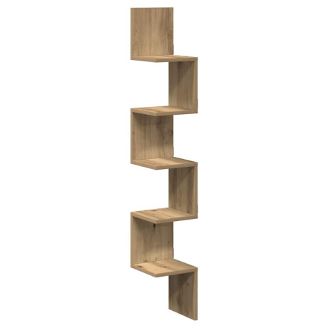 vidaXL Hoekwandschap 20x20x127,5 cm bewerkt hout artisanaal eiken afbeelding2 - 1