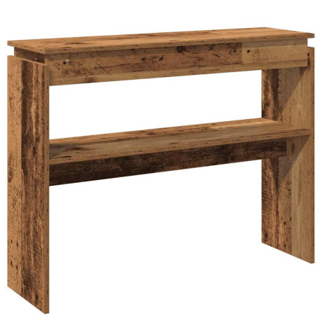 vidaXL Wandtafel 102x30x80 cm bewerkt hout oud houtkleurig afbeelding2 - 1