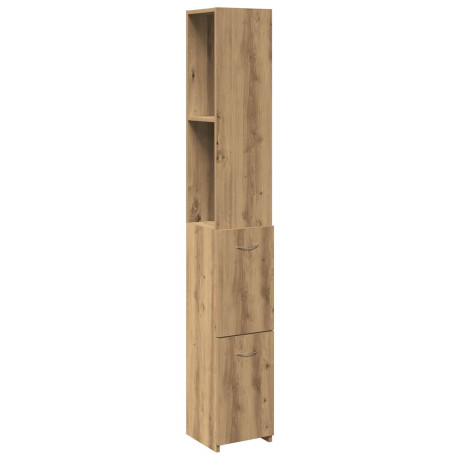 vidaXL Badkamerkast 25x25x170 cm bewerkt hout artisanaal eikenkleurig afbeelding2 - 1