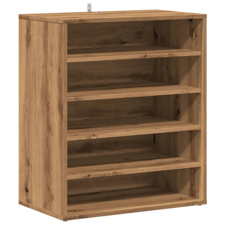 vidaXL Schoenenkast 60x35x70 cm bewerkt hout artisanaal eikenkleur afbeelding2 - 1