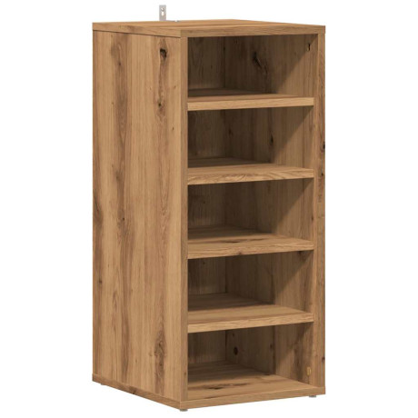 vidaXL Schoenenkast 32x35x70 cm bewerkt hout artisanaal eikenkleur afbeelding2 - 1