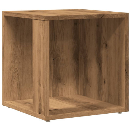 vidaXL Bijzettafel 33x33x34 cm bewerkt hout artisanaal eikenkleurig afbeelding2 - 1